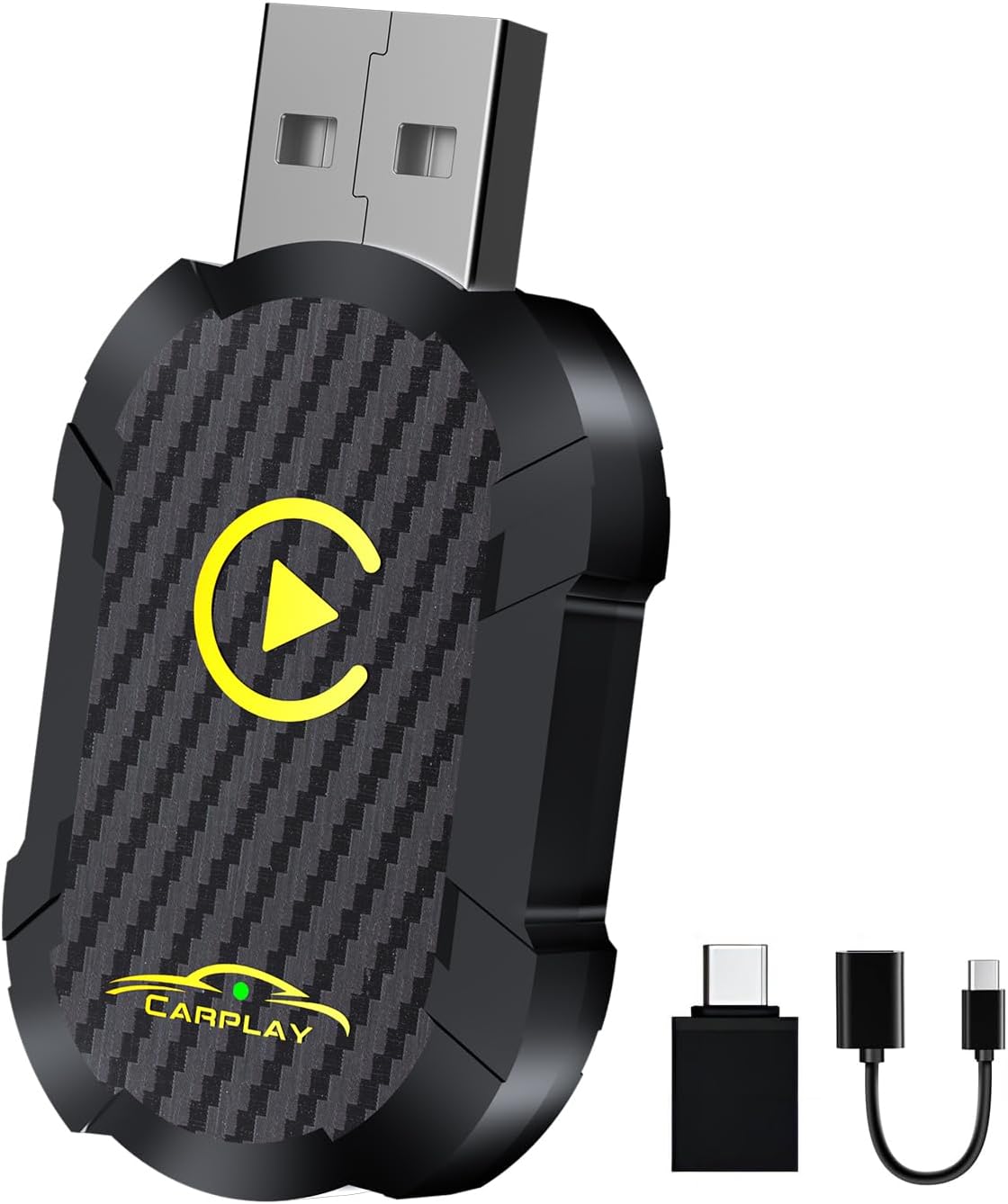 Carplay adaptateur sans fil, Mise à Niveau 2025 USB carplay , convertir carplay filaire en carplay sans fil, adaptateur sans fil plug and play pour voiture après 2016, compatible avec iPhone iOS 10 +